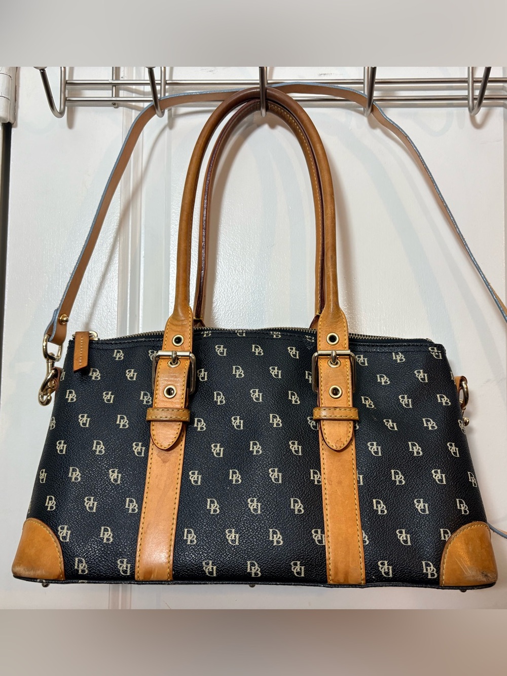 Y2K Dooney & Bourke Signature DB Monogram Shoulder Bag Satchel AS IS project